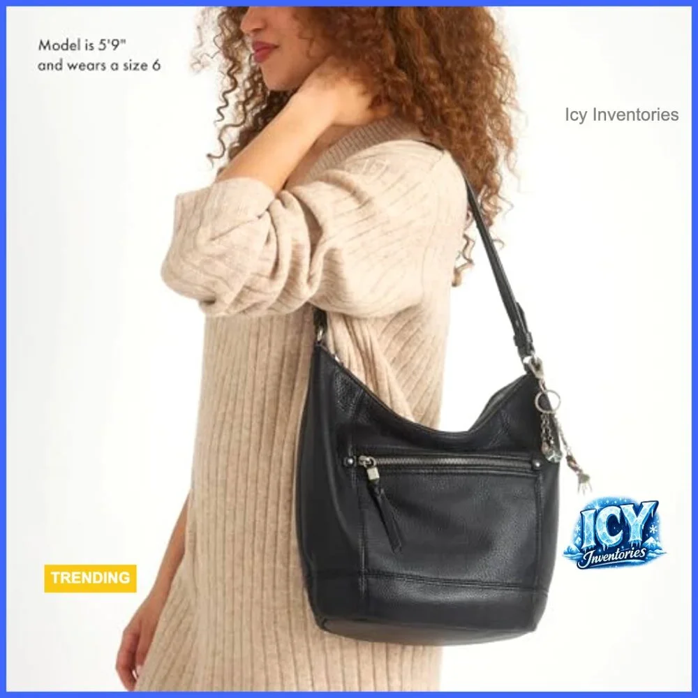 Large Leather Hobo Handbag with Zipper Pockets for Everyday Travel